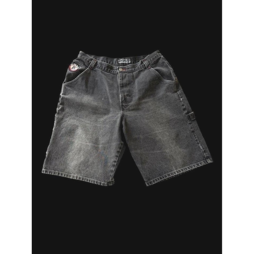 Vintage 90's Boss Design By IG Denim Shorts Y2K Jorts Men's Sz 34W Faded Black